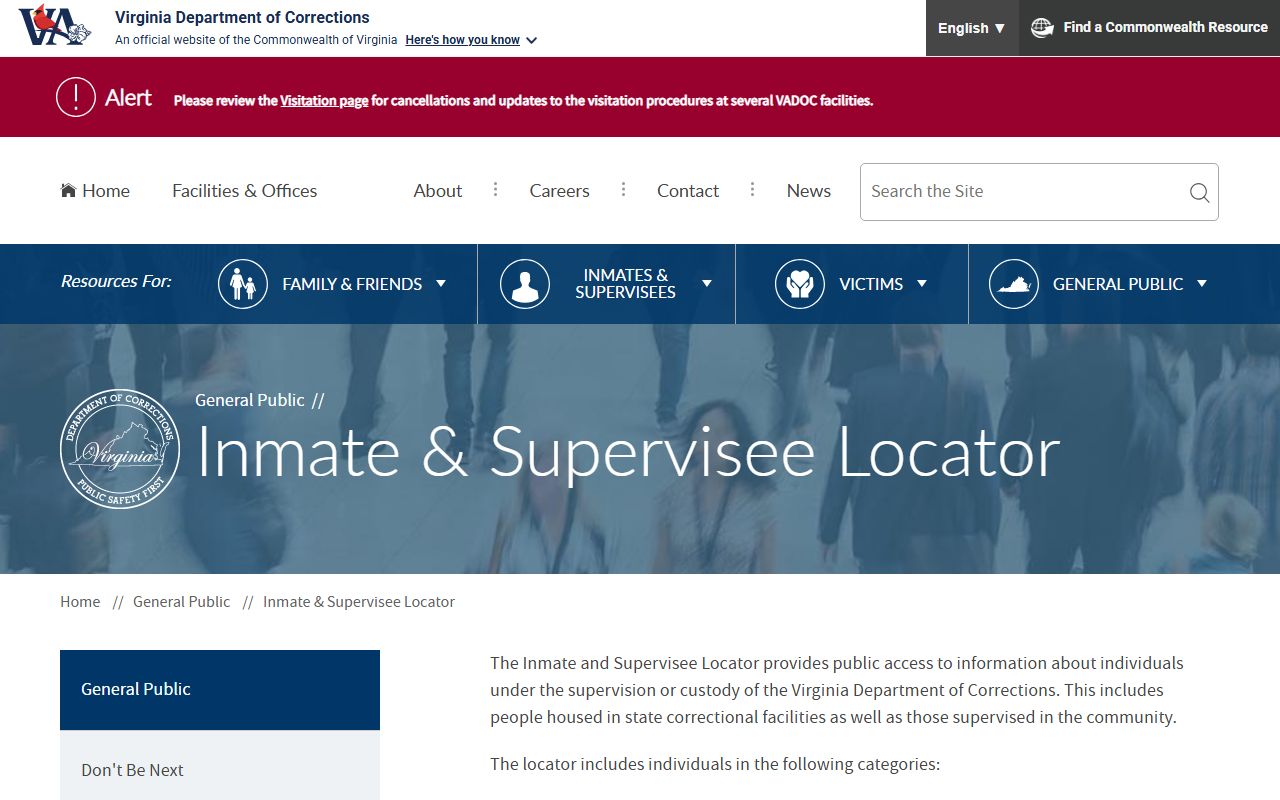 VADOC inmate locator for Bland Correctional Center inmate search